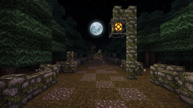 Graveyard with full moon