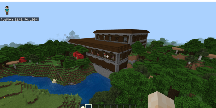 Woodland Mansion Near A Snow Biome With And Outpost, Village And Jungle