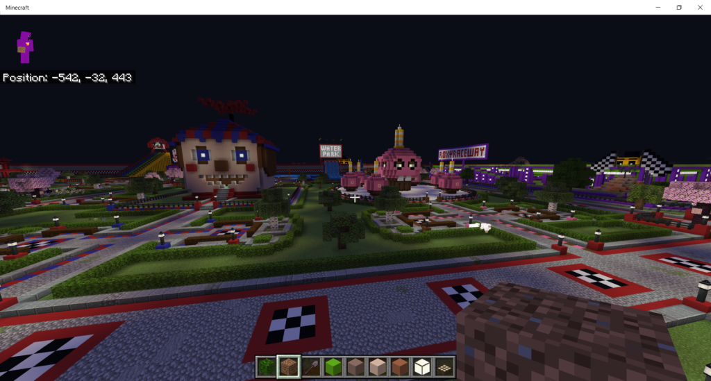 Balloon Boy and Mr. Cupcakes fnaf theme park minecraft bedrock